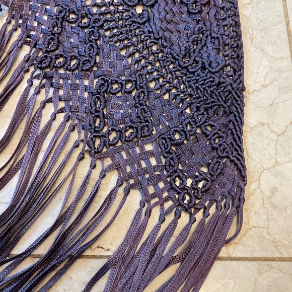 Fringe Shaw / Wrap / Scarf, Purple, Excellent Condition, 62” x 36” - Picture 7 of 12